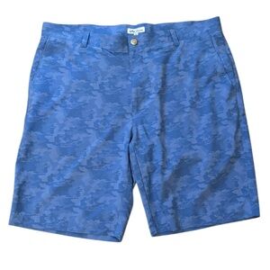 Peter Millar Crown Sport Blue Sea Camo Performance Hybrid Short Size 38
